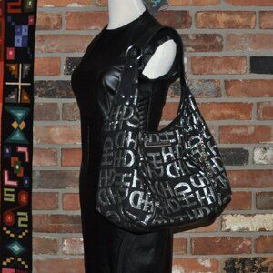 Harley-Davidson Black & Silver Jacquard Purse All-over H-D Print, 3 Charms